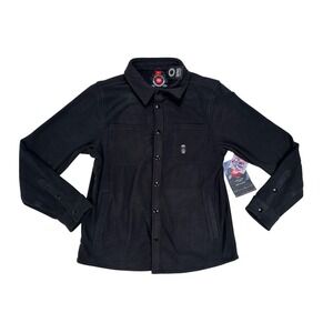 686 Mens Sierra Fleece Flannel Grateful Dead Knit Fleece Shirt Jacket Black Med